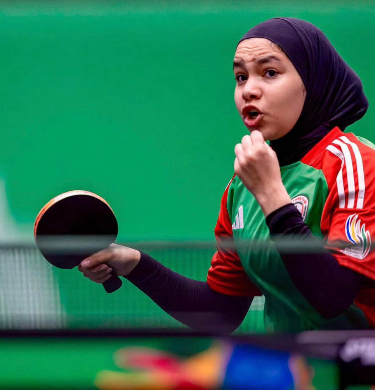 Jomana Kassab celebrating during competition